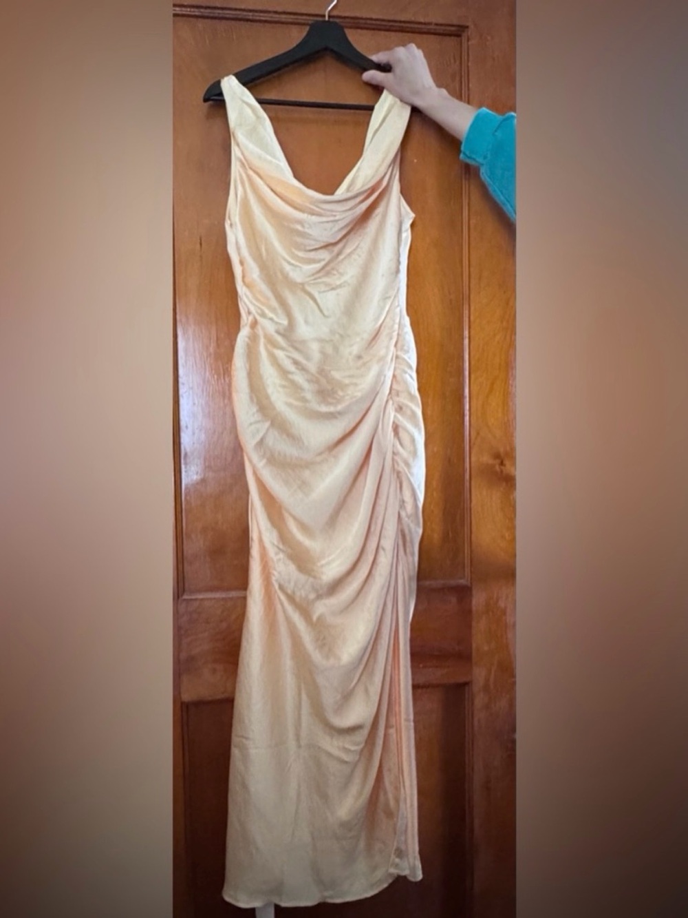 Abercrombie & Fitch Cowl Neck Ruched Event Dress